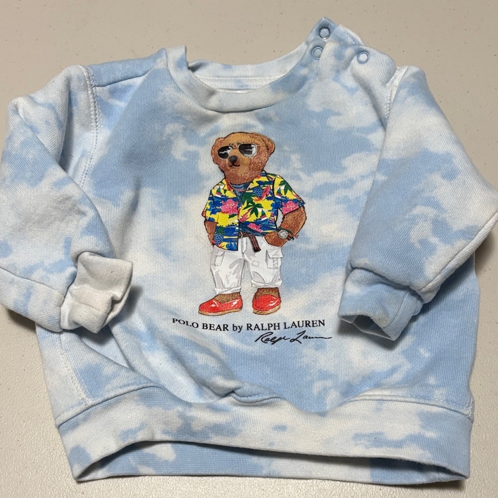Polo by Ralph Lauren Kids Cloud Blue Bear Hoodie
